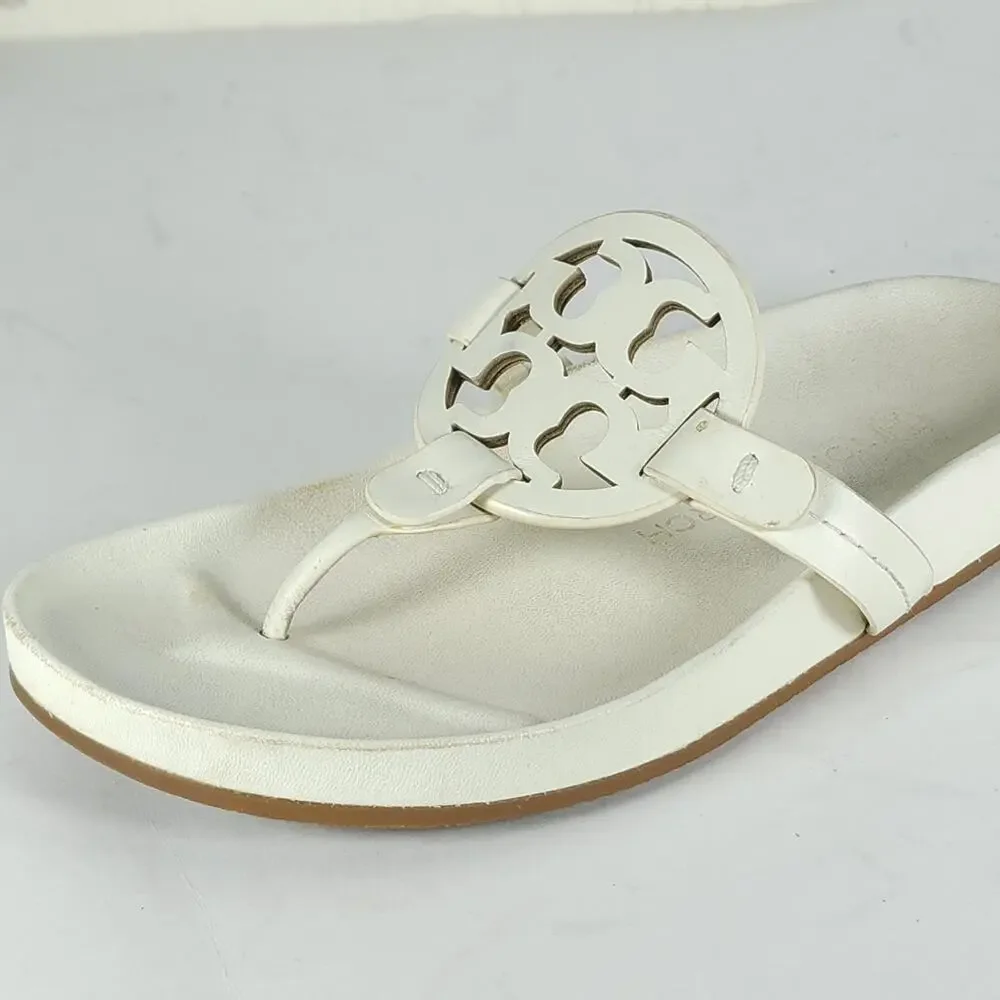 Tory Burch Miller Cloud Women's US5,5 New Ivory Leather Flat Thong Sandals